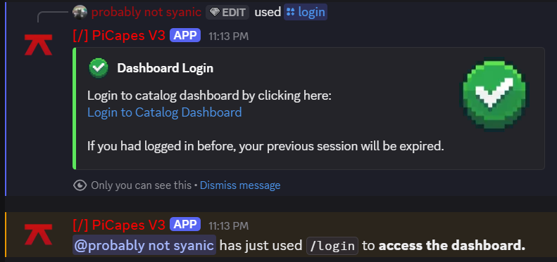 /login Message